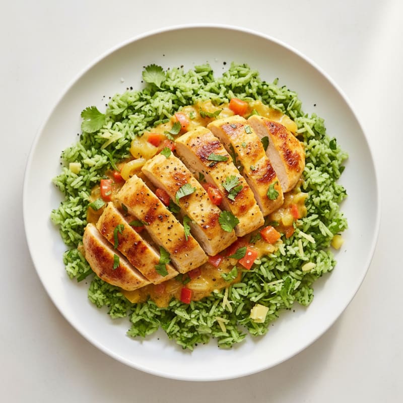 Coconut Chicken with Cilantro-Lime Rice