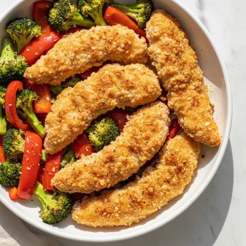 Baked Chicken Tenders with Roasted Vegetables
