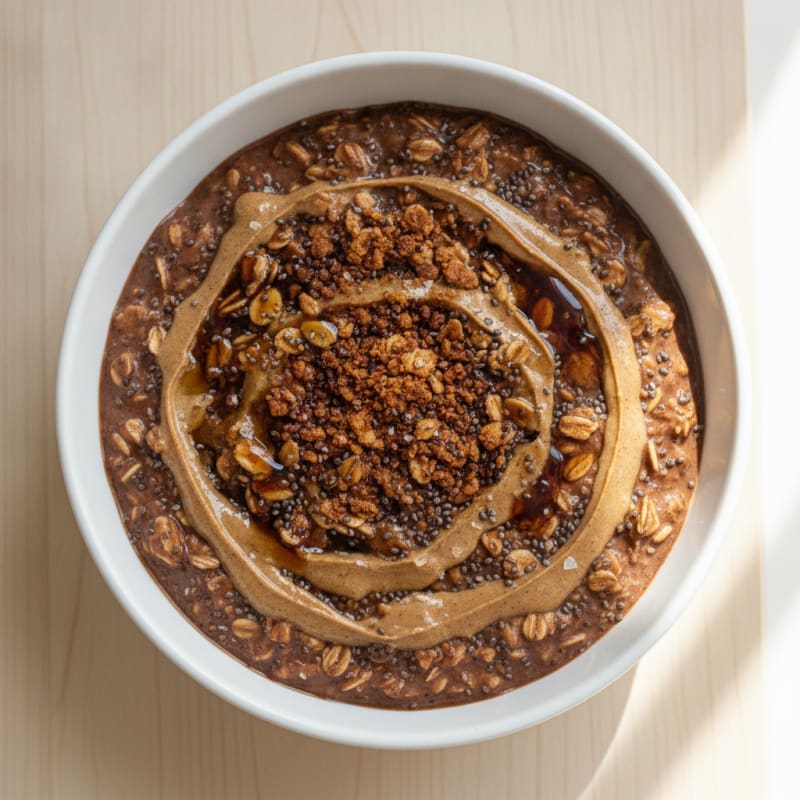 Almond Butter Cacao Chia Overnight Oats