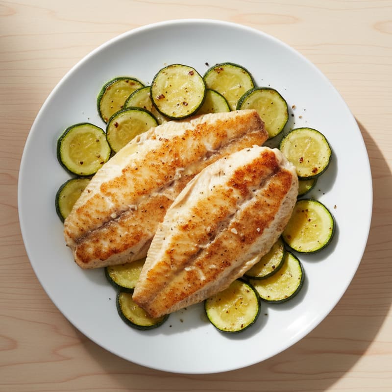 Seared Tilapia with Roasted Zucchini