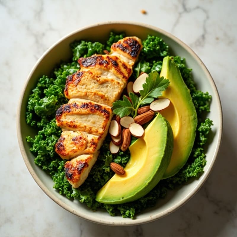 Crunchy Avocado Kale Bowl with Citrus Vinaigrette