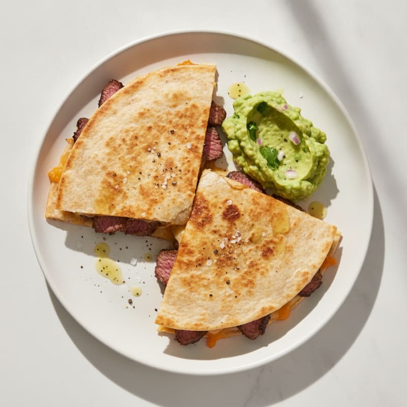 Carne Asada Quesadillas with Guacamole