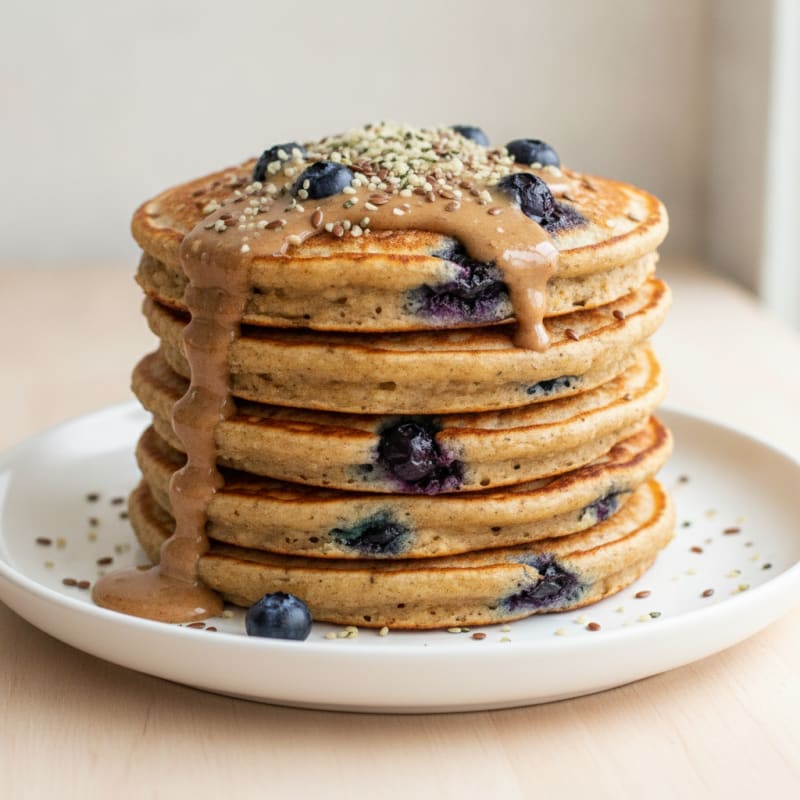 Fluffy Vegan Berry Pancakes