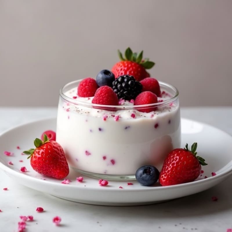Greek Yogurt Protein Mousse with Mixed Berries
