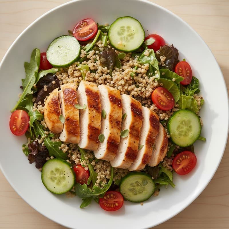 Grilled Chicken and Quinoa Salad with Fresh Greens