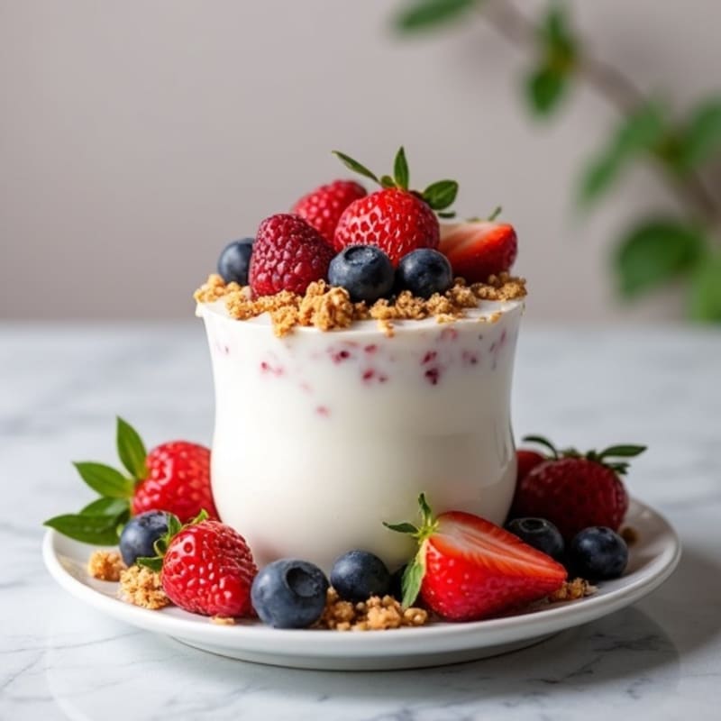 Creamy Greek Yogurt with Fresh Berries and Crunchy Granola