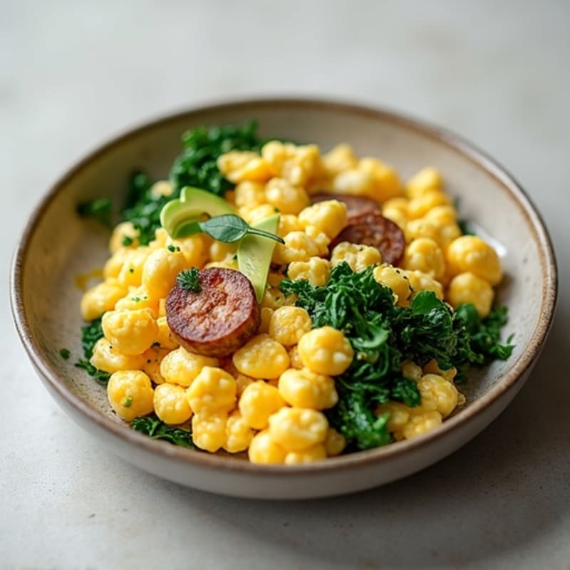Egg White Scramble with Spinach and Turkey Sausage