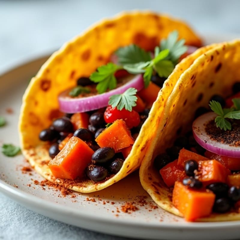 Roasted Sweet Potato and Black Bean Tacos