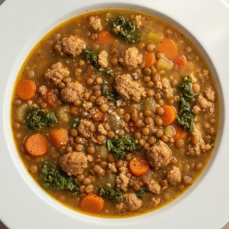 Hearty Turkey and Lentil Bone Broth Soup