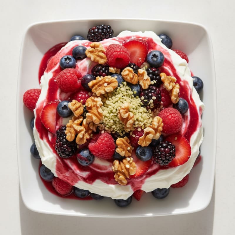 Silky Greek Yogurt Protein Parfait with Mixed Berries