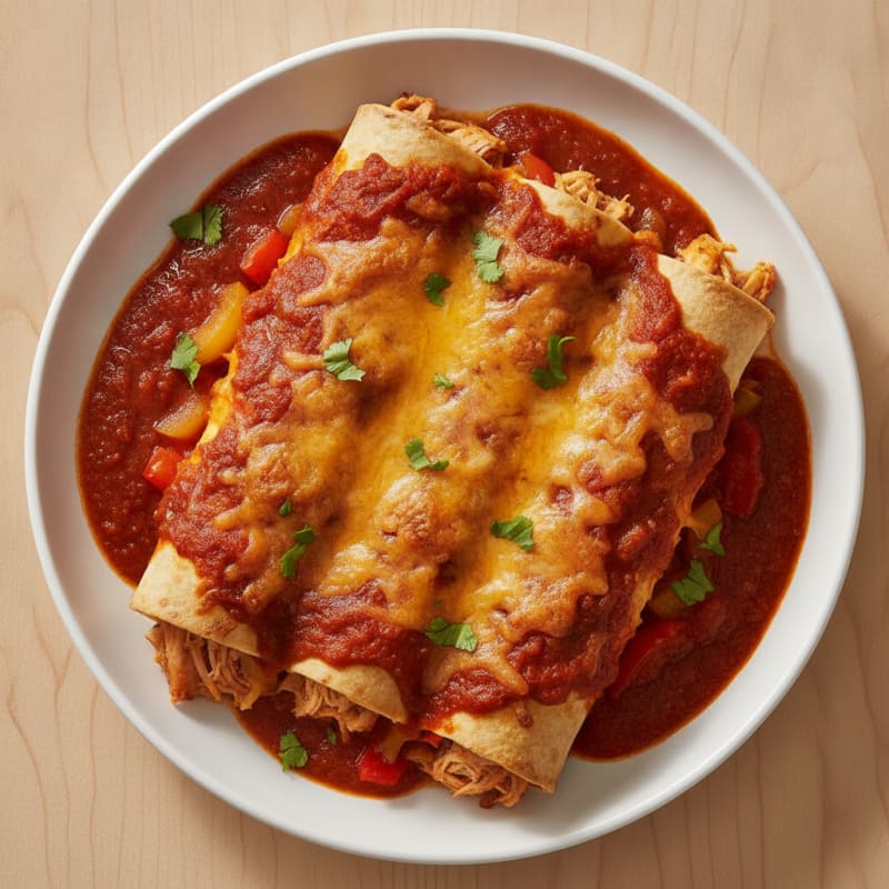 Chicken Enchiladas with Red Sauce