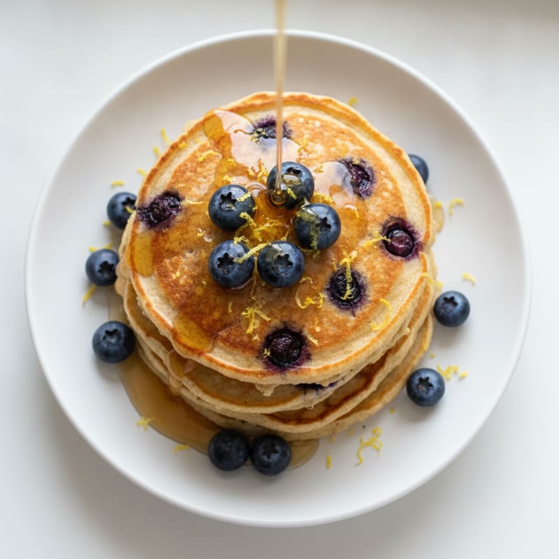 Blueberry Ricotta Pancakes with Lemon Zest
