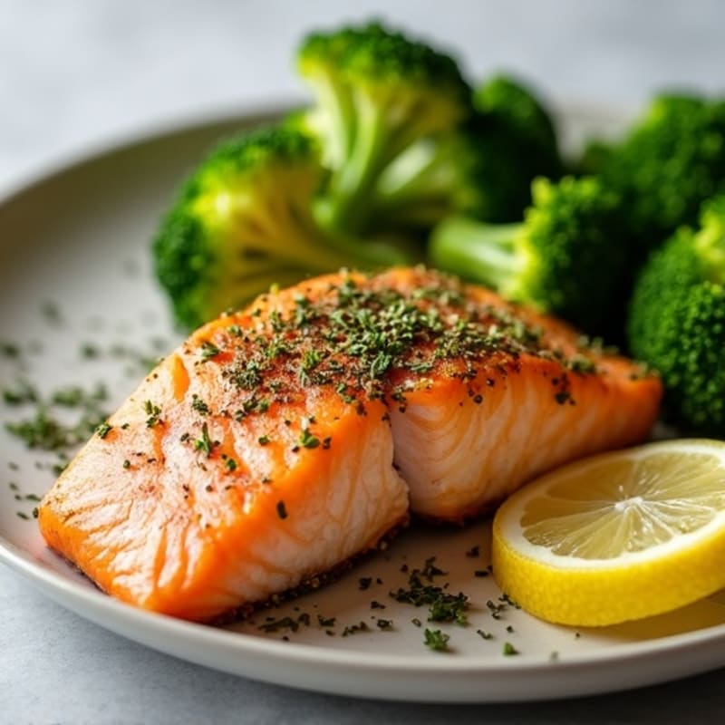 Herb-Crusted Pan Seared Salmon with Lemon
