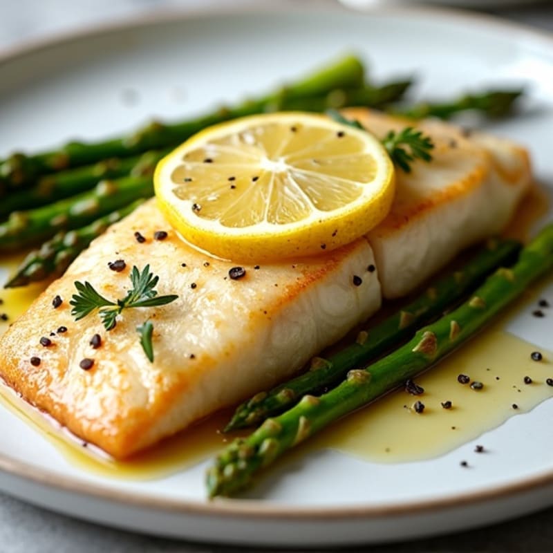 Lemon-Garlic Pan-Seared Tilapia with Roasted Asparagus