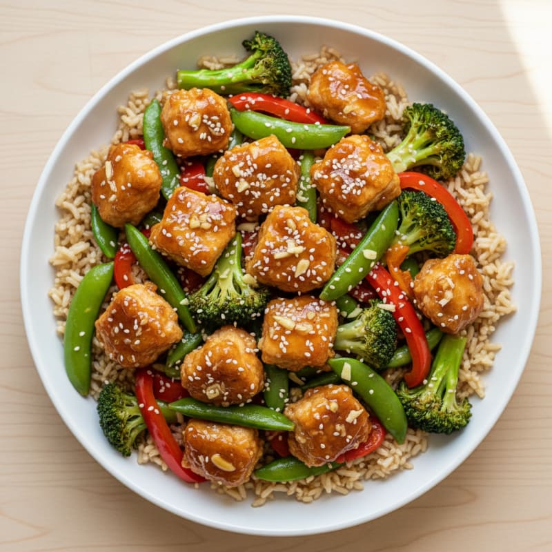 Crispy Honey-Garlic Chicken Stir-Fry