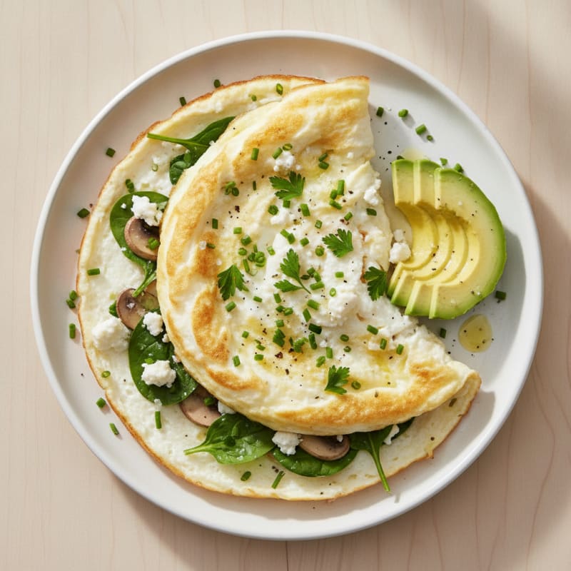 Fluffy Egg White Omelet with Herbs