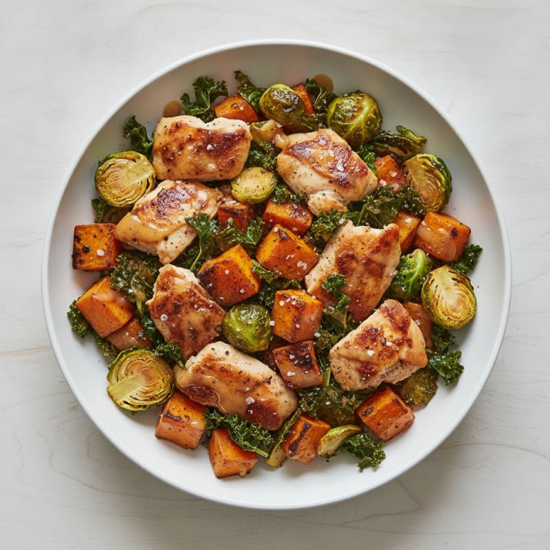 Roasted Sweet Potato & Chicken Harvest Bowl