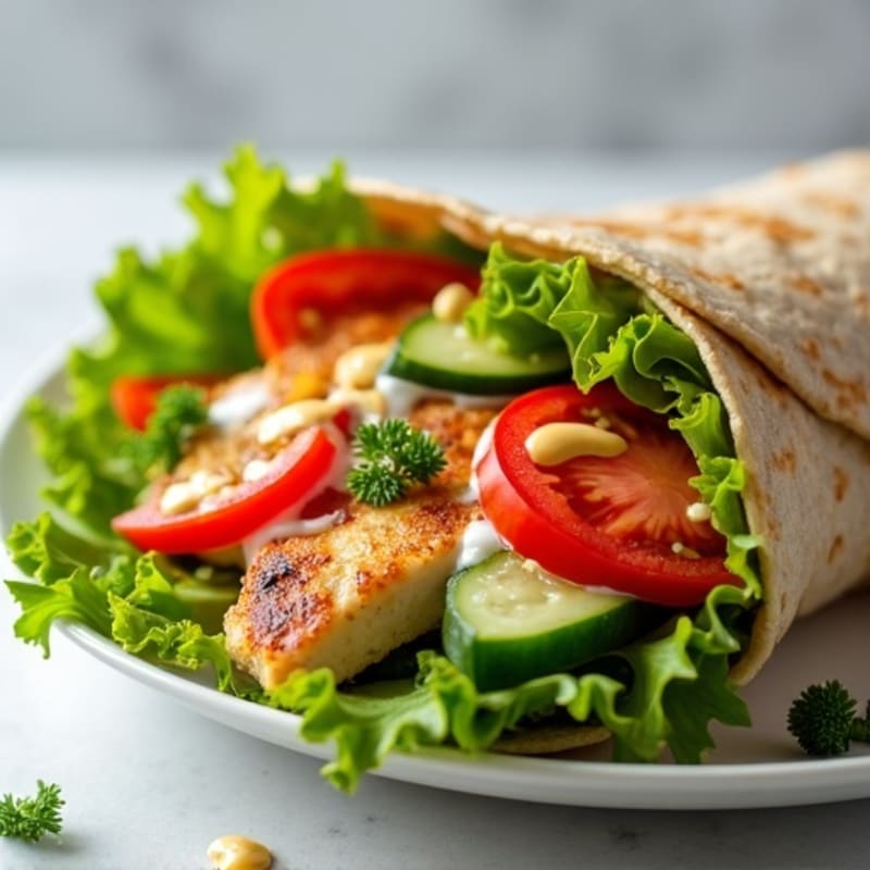 Fresh Grilled Chicken and Crispy Veggie Wrap