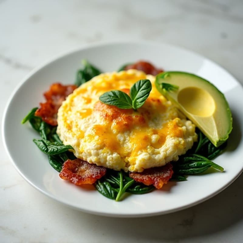 Egg White Scramble with Spinach and Turkey Bacon