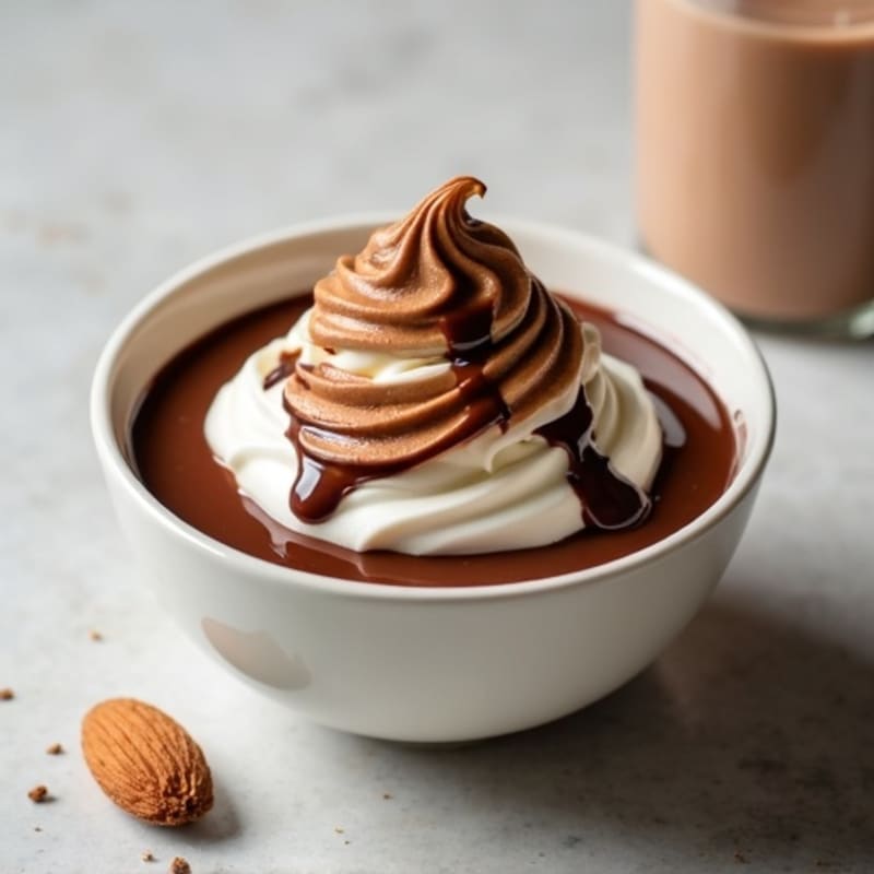 Silky Chocolate Protein Pudding with Almond Butter Swirl