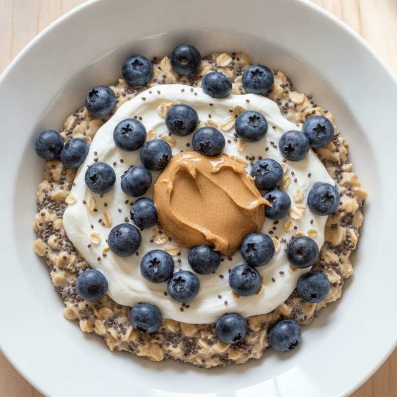 Creamy Overnight Oats with Greek Yogurt and Protein Powder