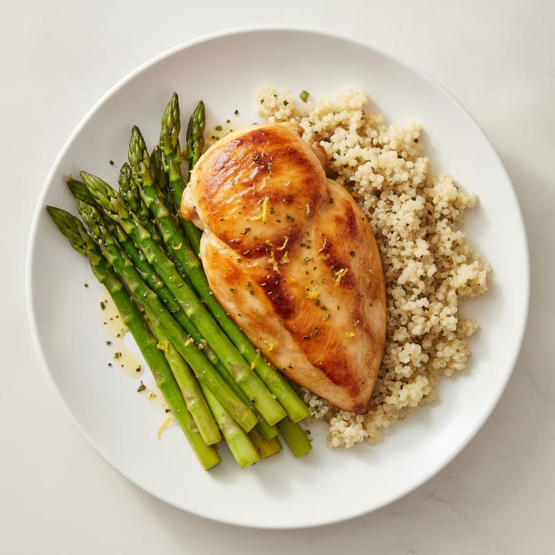 Lemon Herb Roasted Chicken with Asparagus