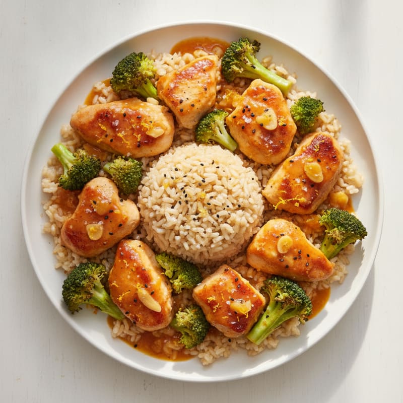 Orange Glazed Chicken and Broccoli