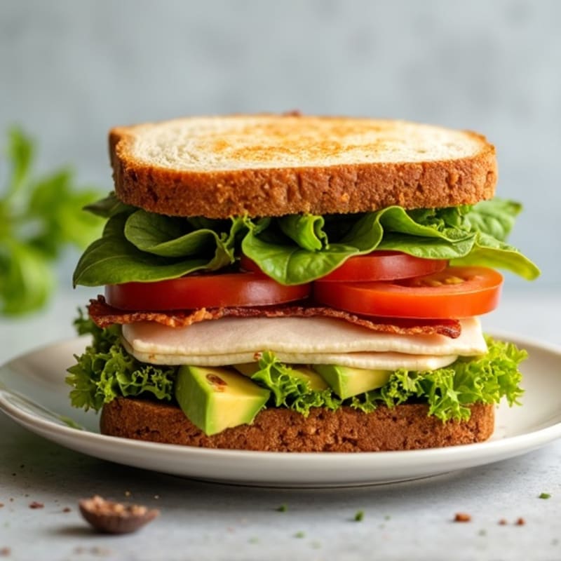 Crispy Turkey Club Sandwich with Fresh Greens