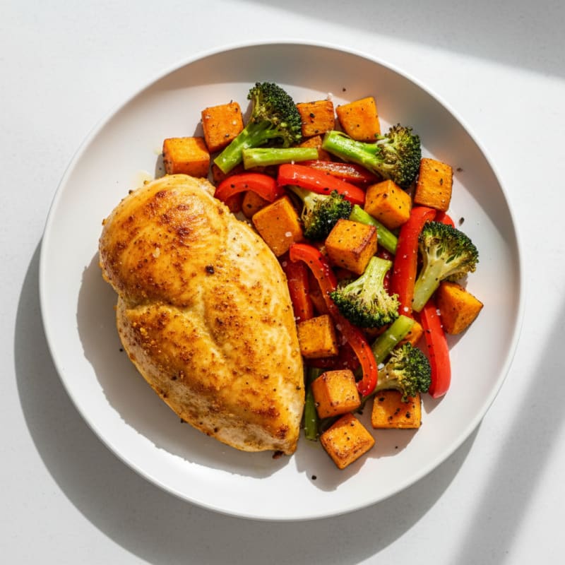Golden Baked Chicken and Roasted Vegetables