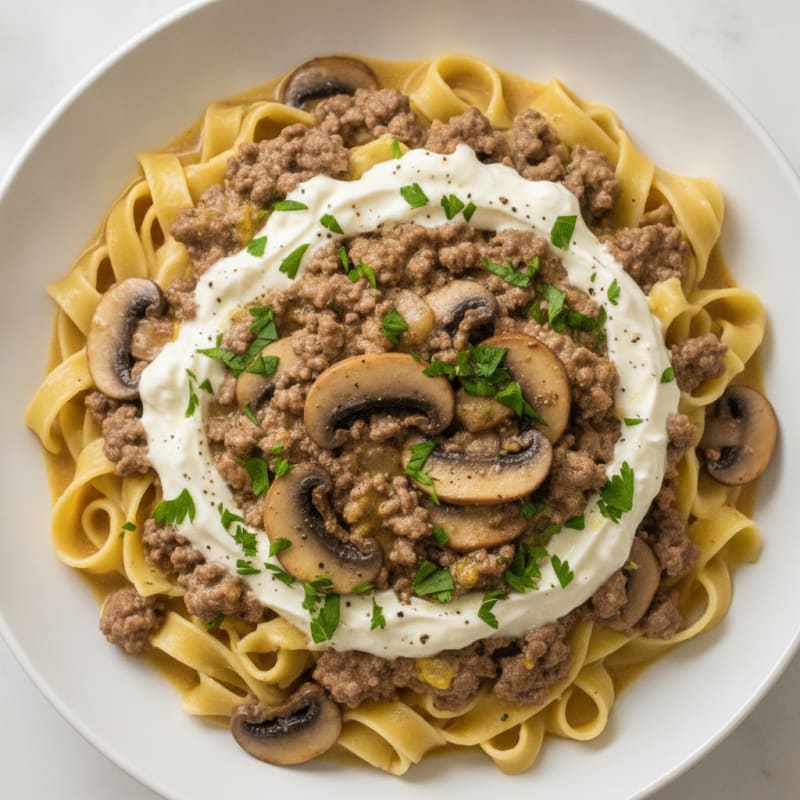 Classic Beef Stroganoff with Egg Noodles
