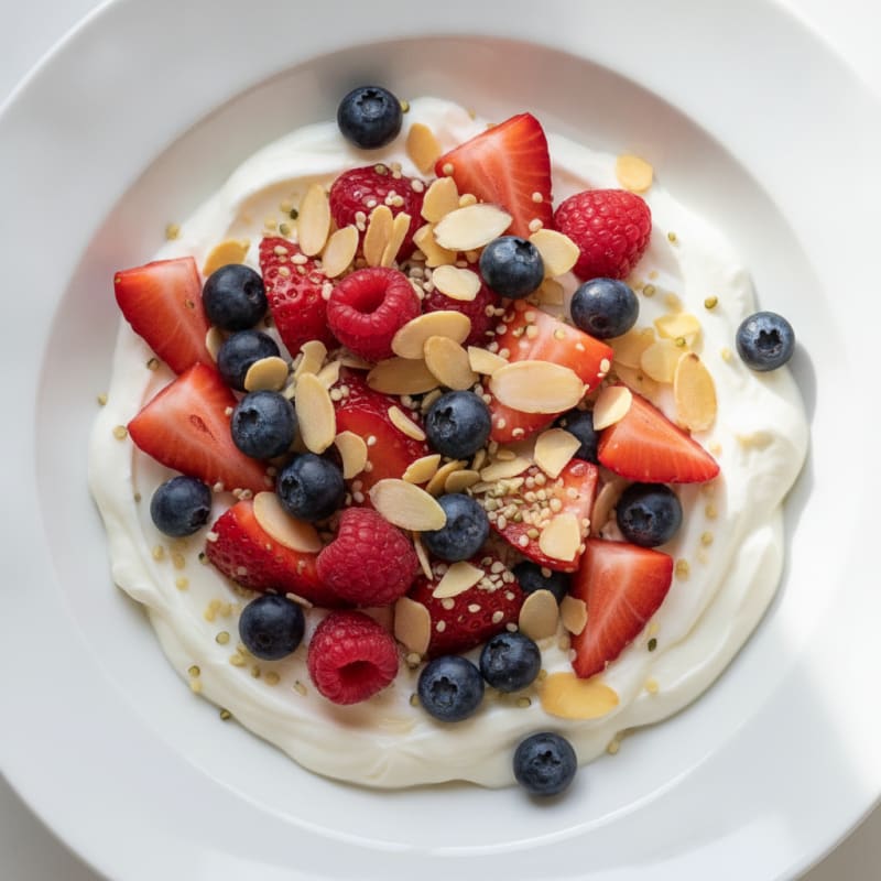 Silky Greek Yogurt Protein Bowl with Mixed Berries