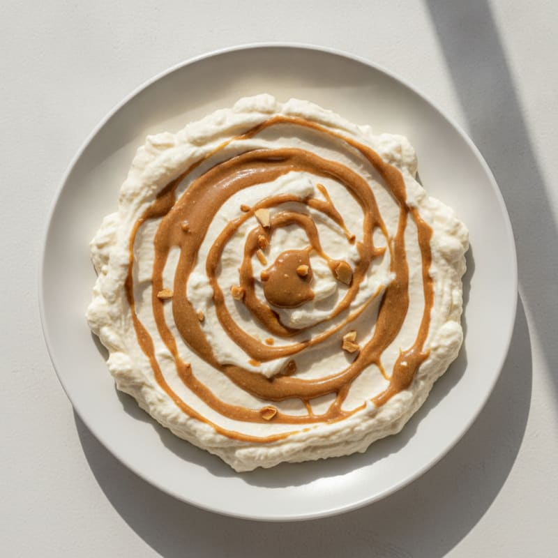 Vanilla Protein Mousse with Almond Butter Swirl