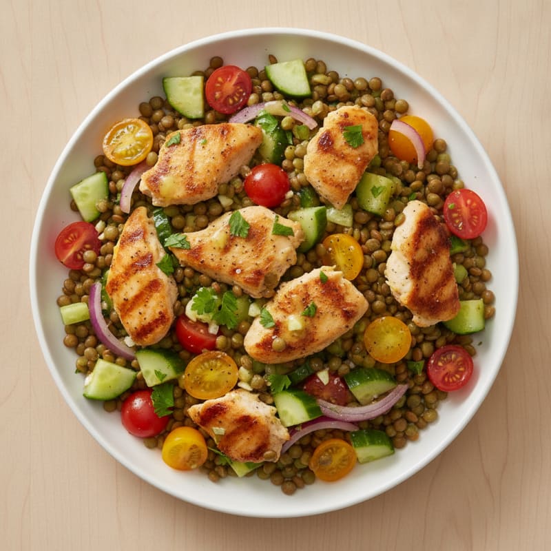 Lentil Salad with Summer Vegetables