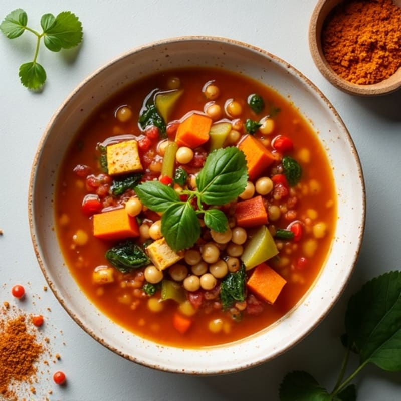Hearty Spiced Red Lentil and Vegetable Soup