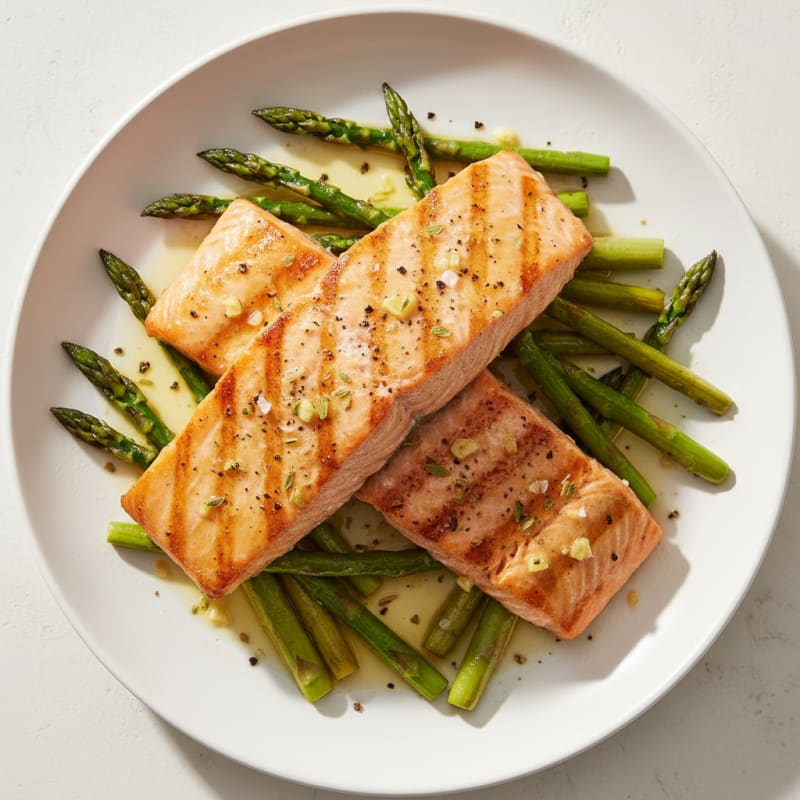 Lemon Herb Grilled Salmon with Asparagus
