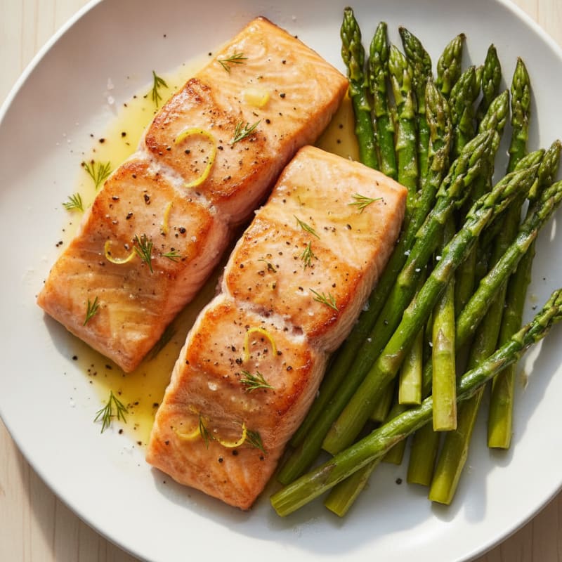 Lemon-Dill Baked Salmon with Asparagus