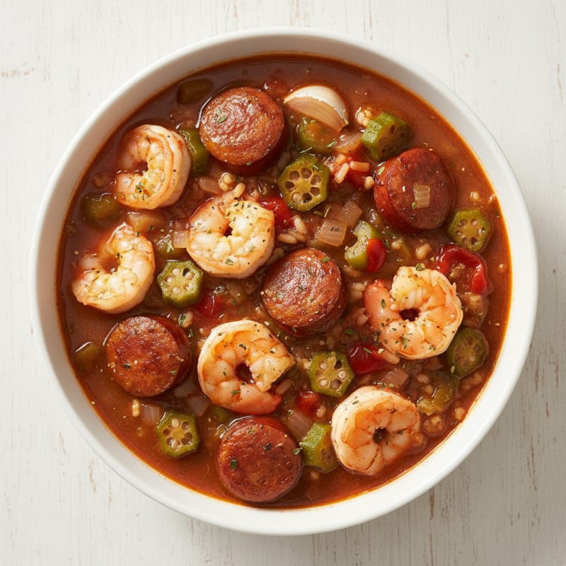 Creole Sausage and Shrimp Gumbo