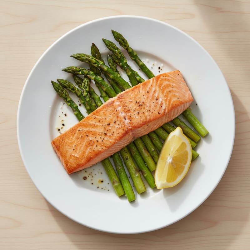 Pan-Seared Salmon with Roasted Asparagus