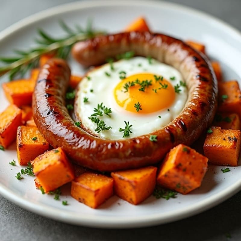 Herb-Roasted Sausage and Sweet Potato Skillet