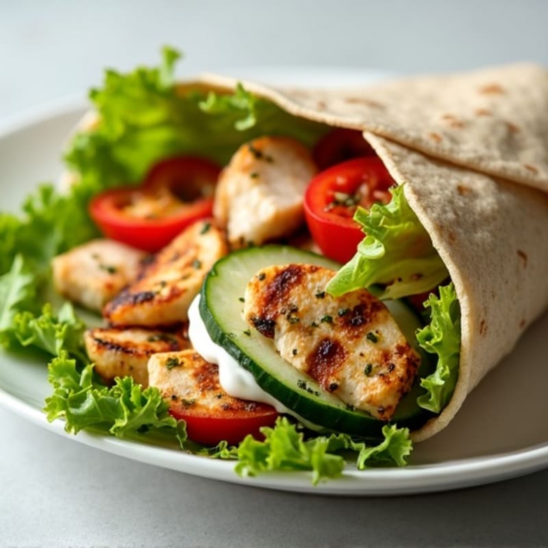Herb-Grilled Chicken and Crunchy Vegetable Wrap