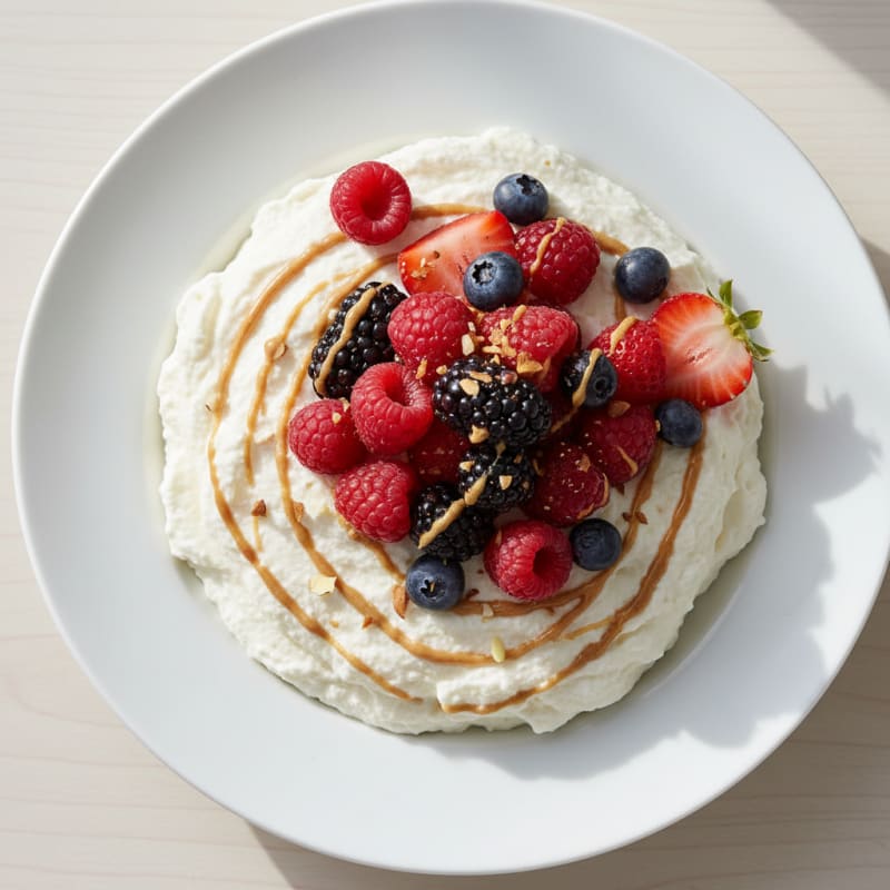 Silky Greek Yogurt Protein Mousse with Mixed Berries