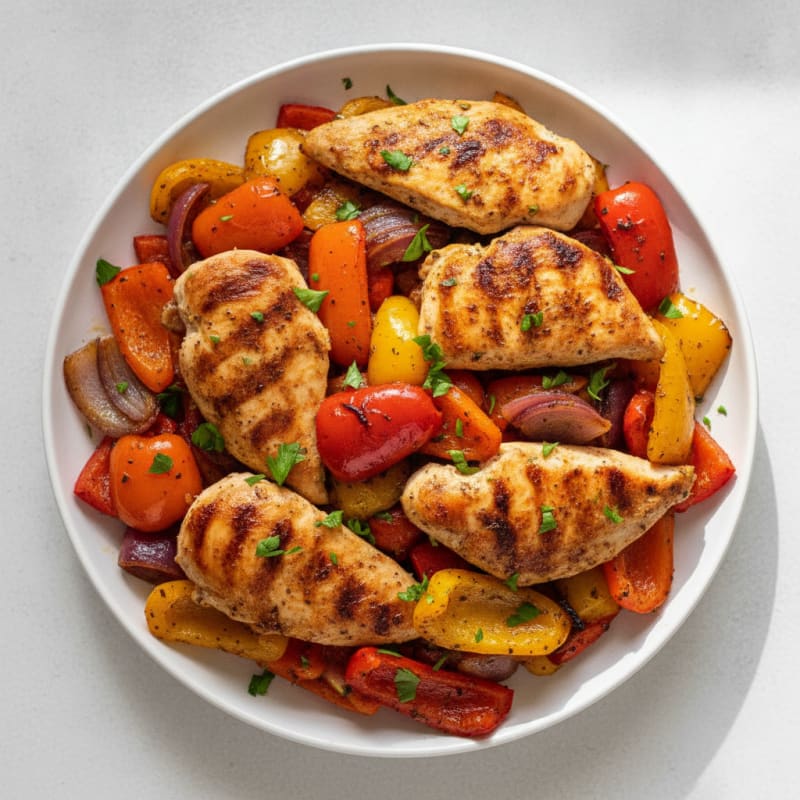 Sheet Pan Chicken with Roasted Peppers