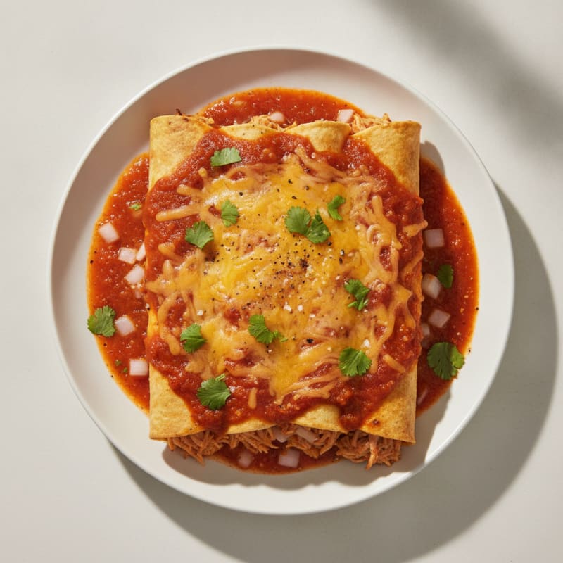 Chicken Enchiladas with Red Chili Sauce