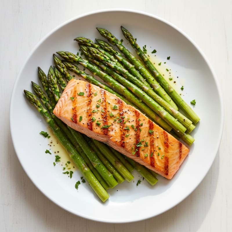 Lemon Herb Grilled Salmon with Asparagus