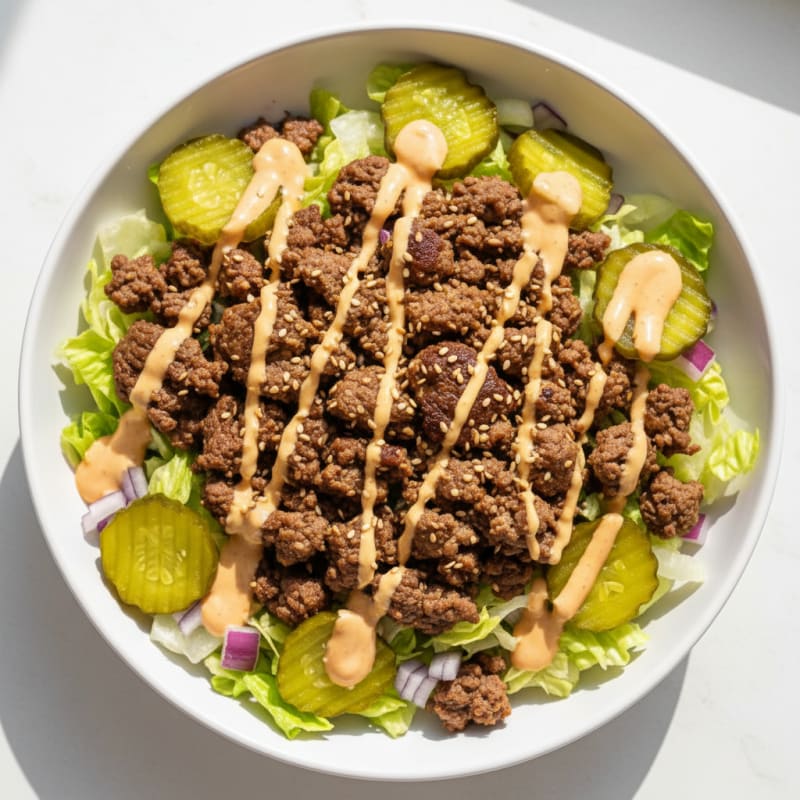Big Mac Inspired Protein Bowl