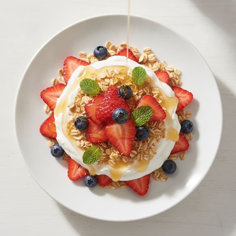 Creamy Greek Yogurt Parfait with Berries and Oats