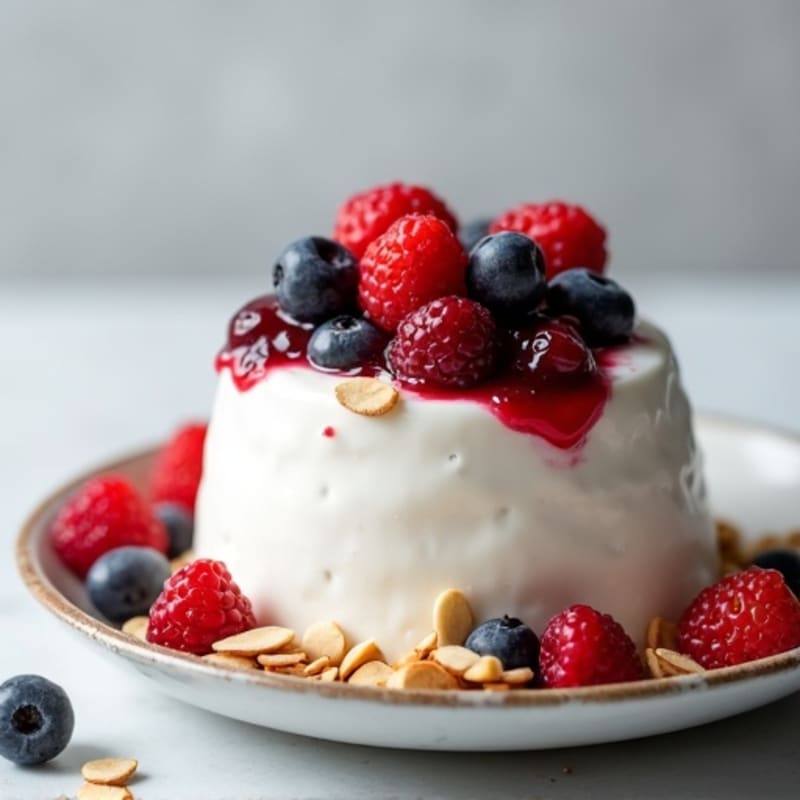 Silky Greek Yogurt with Protein Powder and Berry Compote