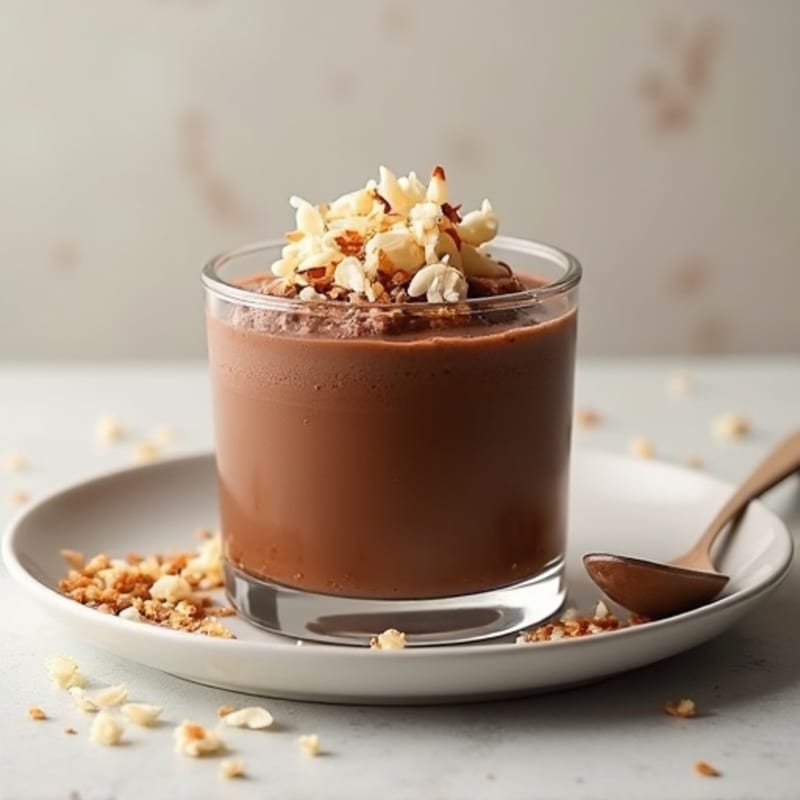 Silky Chocolate Protein Pudding with Toasted Coconut