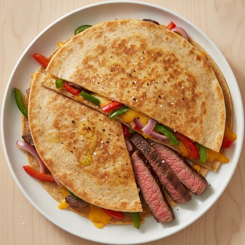 Pan-Seared Steak and Pepper Quesadillas