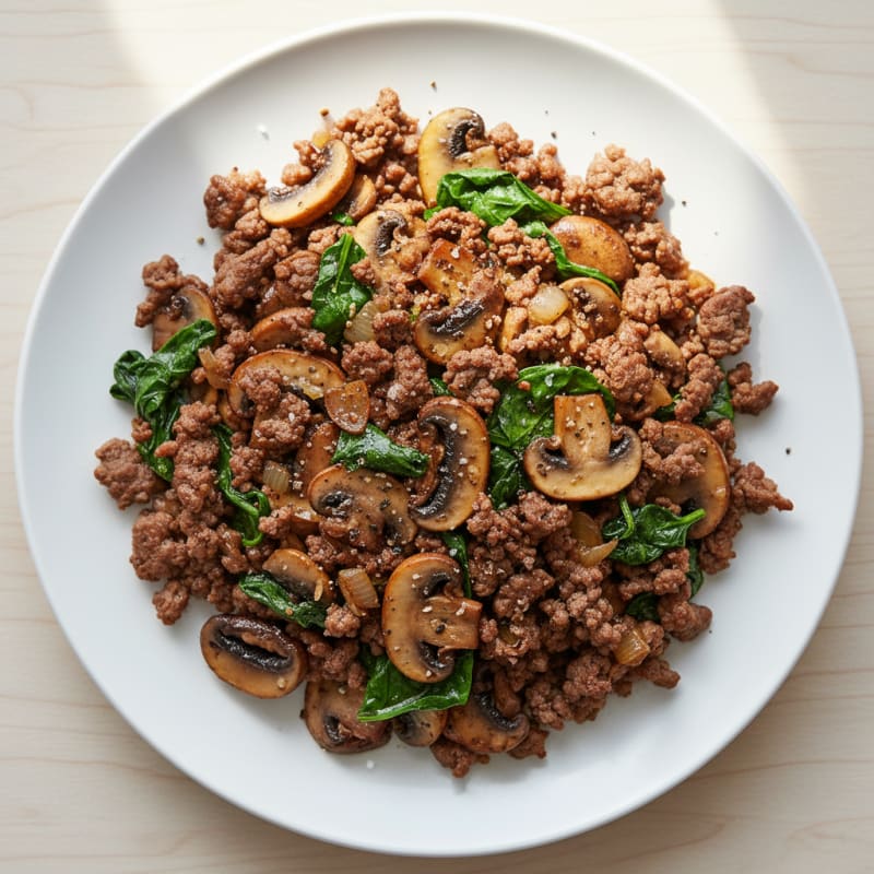 Savory Ground Beef and Mushroom Skillet